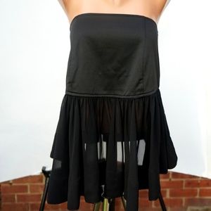 DO & BE Frill Layered Strapless Top-Size: Large